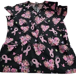 Xl Breast Cancer Support Scrub Top